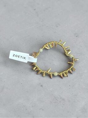 Zoetik Gold Spike Beaded Bracelet - Gold